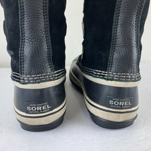 SOREL Joan Of Arctic Women Sz 8 Waterproof Winter Snow Boots Black Suede Leather - Picture 8 of 10